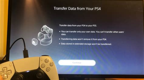 On your PS5 console, go to Settings > System > System Software > Data Transfer > Continue. 5. Select the PS4 console that you want to transfer data from when it is detected. 6. You will get a message on your PS5 console that says “Prepare for Data Transfer.”. Afterward, press and hold the power button on your PS4 console for at least …